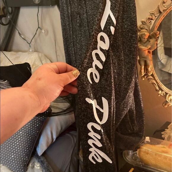 Large VS PINK cozy sleep set/ lace up hooded top & joggers- HTF pajamas/lounge - Picture 4 of 10